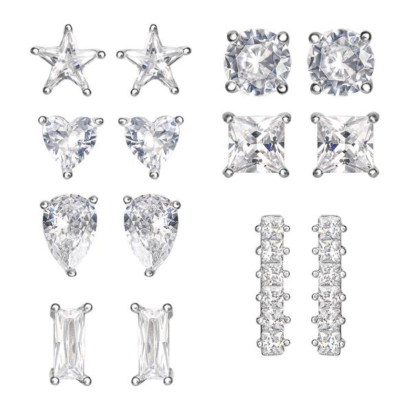 Splendere 7pr. Sterling Silver CZ Stud Earrings Set alternate view