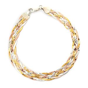 Ellen Tracy Sterling Silver Tri-Color Bracelet