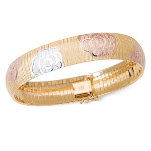 Ellen Tracy Sterling Silver Flower Omega Bracelet alternate view