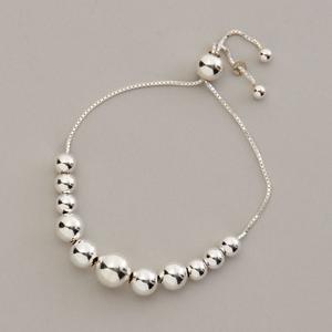 Ellen Tracy Sterling Silver Graduated Beaded Bracelet
