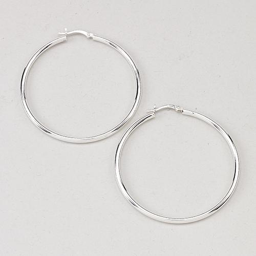 Ellen Tracy Sterling Silver Round Hoop Earrings