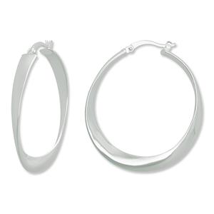 Ellen Tracy Sterling Silver Twisted Hoop Earrings