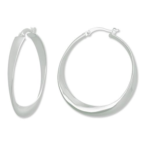 Ellen Tracy Sterling Silver Twisted Hoop Earrings