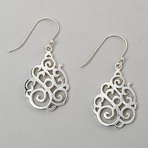 Ellen Tracy Sterling Silver Filigree Drop Earrings