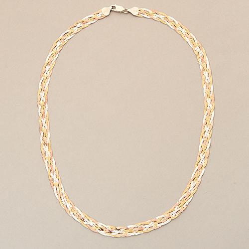 Ellen Tracy Tri-Color Braided Necklace