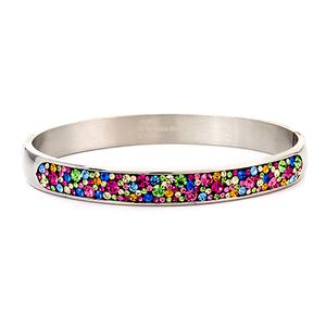 Stainless Steel Multi-Color Bangle Bracelet