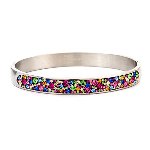 Stainless Steel Multi-Color Bangle Bracelet
