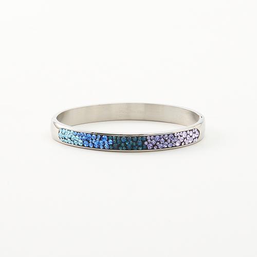 Stainless Steel Multi Crystal Bangle Bracelet
