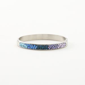 Stainless Steel Multi Crystal Bangle Bracelet