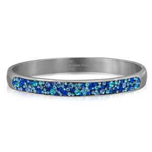 Stainless Steel Multi Crystal Bangle Bracelet alternate view