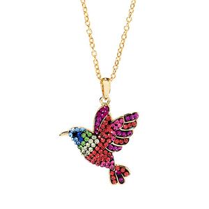 Multi Color Crystal Hummingbird Pendant