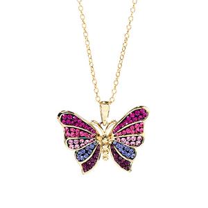 Multi Color Crystal Butterfly Pendant