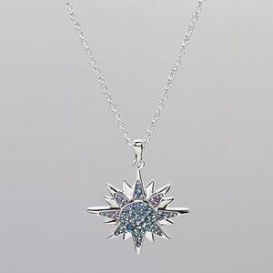Silver Plated Brass Sunburst Necklace