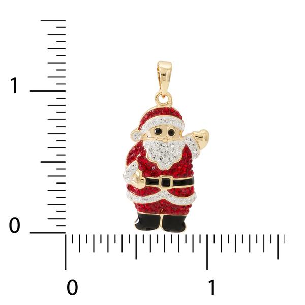 Ellen Tracy Brass Yellow Plated Crystal Santa Pendant Necklace alternate view