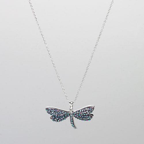 Silver Plated Brass Dragonfly Necklace