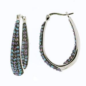 Silver Plated Crystal Inside Out Hoop Earrings