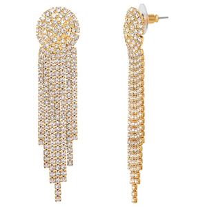 Jessica Simpson Pave Rhinestone Fringe Dangle Earrings