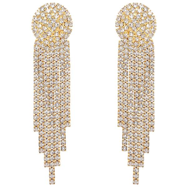 Jessica Simpson Pave Rhinestone Fringe Dangle Earrings alternate view