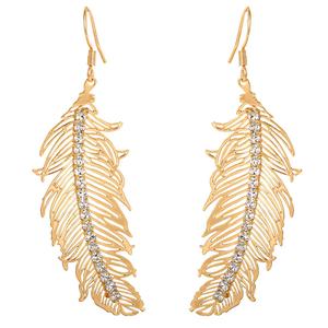 Jessica Simpson Pave Rhinestone Leaf Dangle Earrings alternate view