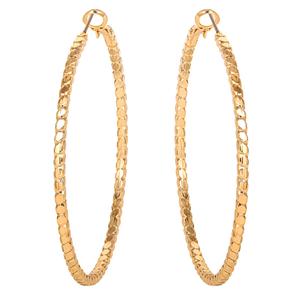 Jessica Simpson Imitation Yellow Gold Plated Omega Hoop Earrings
