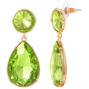 Jessica Simpson Green Stone Teardrop Drop Earrings