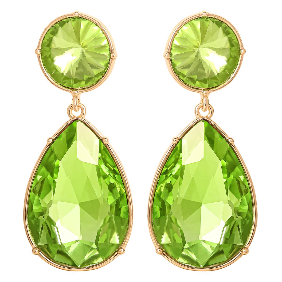 Jessica Simpson Green Stone Teardrop Drop Earrings