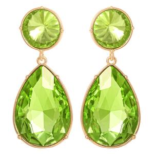 Jessica Simpson Green Stone Teardrop Drop Earrings alternate view