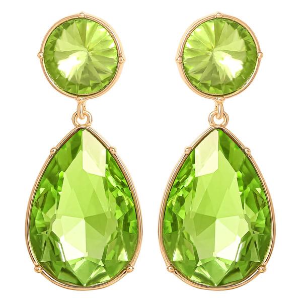 Jessica Simpson Green Stone Teardrop Drop Earrings alternate view