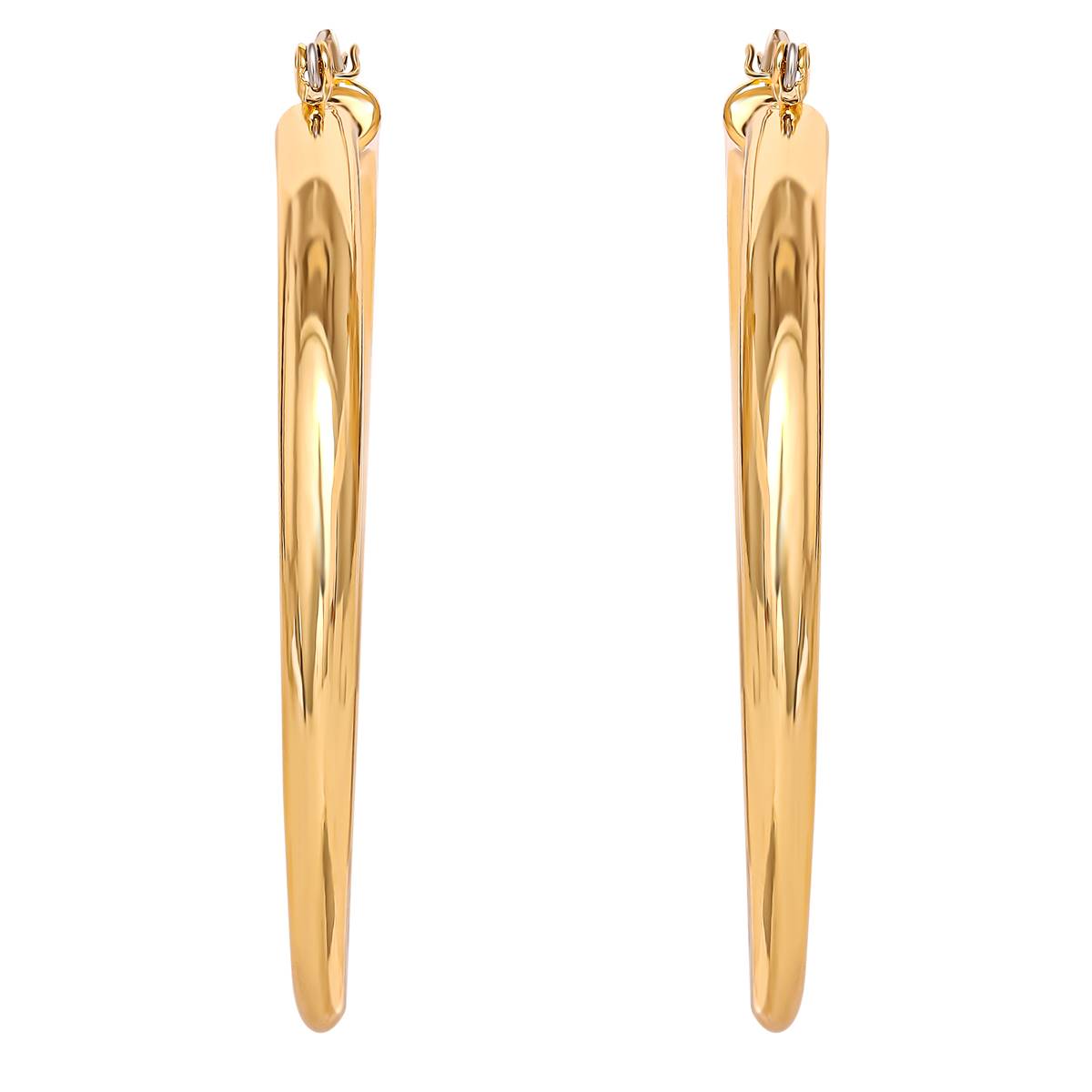 Jessica Simpson Imitation Yellow Gold Plated Hoop Earrings