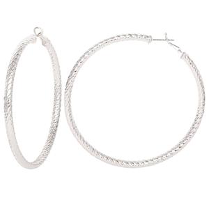 Jessica Simpson Imitation Silver Plated Twisted Hoop Earrings
