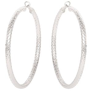 Jessica Simpson Imitation Silver Plated Twisted Hoop Earrings alternate view