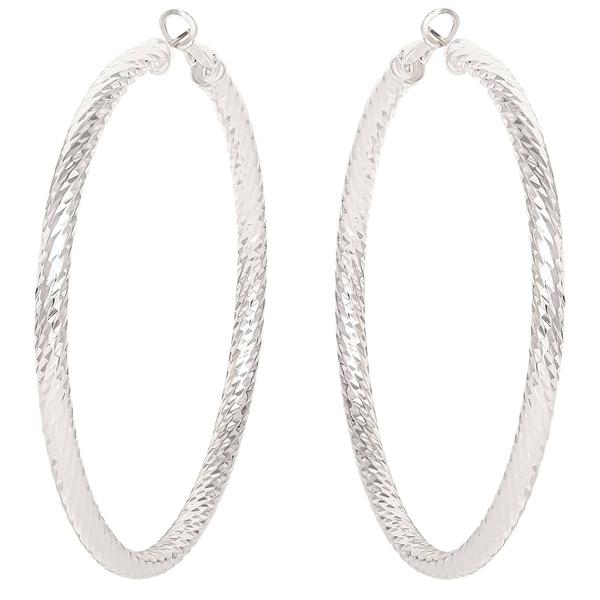 Jessica Simpson Imitation Silver Plated Twisted Hoop Earrings alternate view