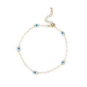 Jessica Simpson Imitation Yellow Gold Plated Evil Eye Anklet Set alternate view