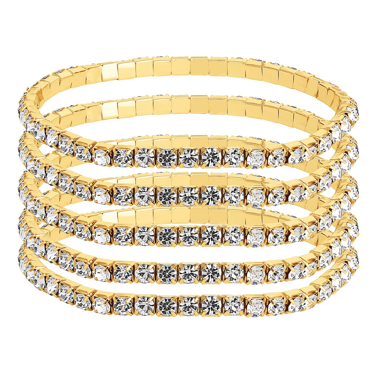 Jessica Simpson 5pc. AB Crystal Stretch Bracelets