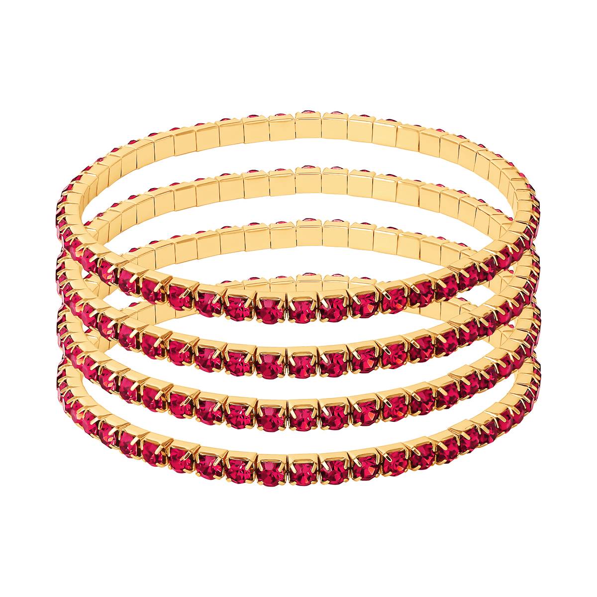 Jessica Simpson 5pc. Pink Rhinestone Stretch Bracelet Set