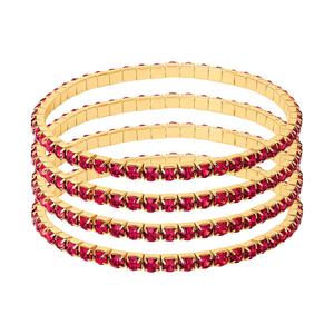 Jessica Simpson 5pc. Pink Rhinestone Stretch Bracelet Set