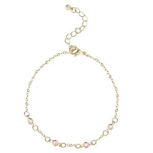 Jessica Simpson Figaro Chain Heart & Pink Rhinestone Anklet Set alternate view