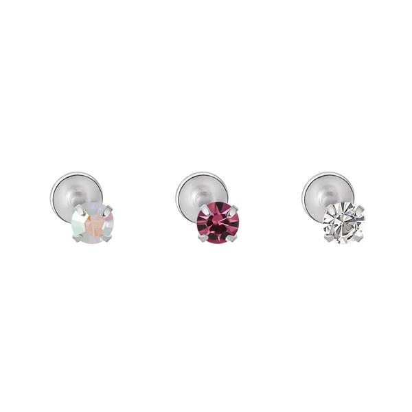 16 Gauge Stainless Steel 3pc. Nose Ring Set