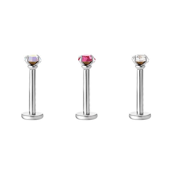 16 Gauge Stainless Steel 3pc. Nose Ring Set alternate view
