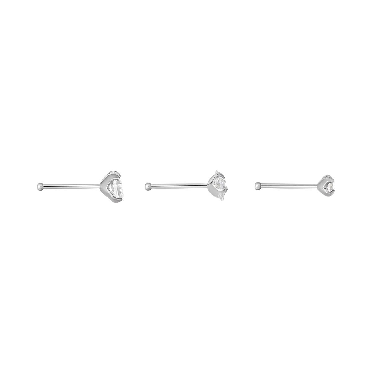 22 Gauge Stainless Steel Nose Stud Trio