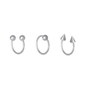 16 Gauge Stainless Steel Nose Ring Trio alternate view
