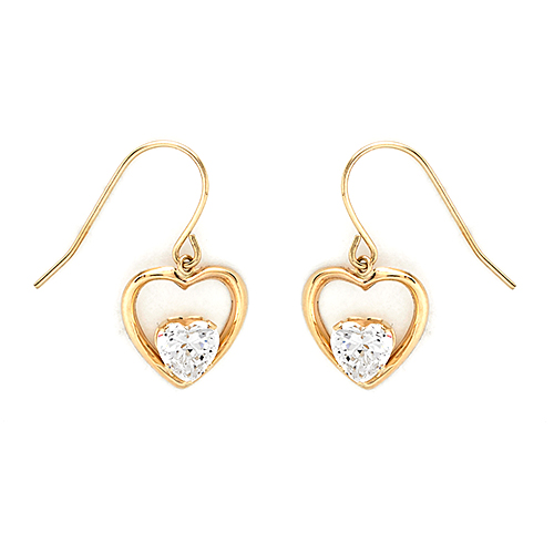 10kt. Yellow Gold Open Heart Earrings