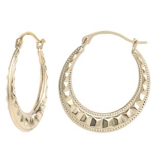 10kt. Yellow Gold Ripple Hoop Earrings