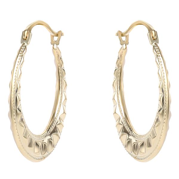 10kt. Yellow Gold Ripple Hoop Earrings alternate view