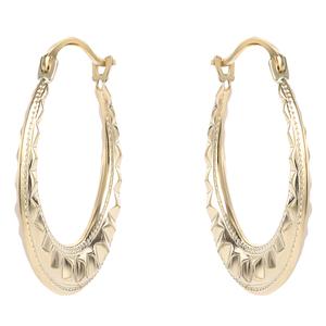 10kt. Yellow Gold Ripple Hoop Earrings alternate view