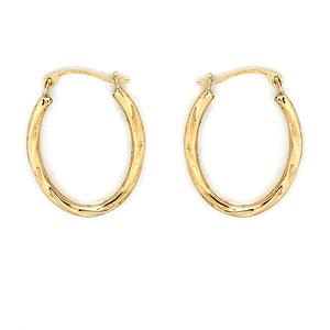 10kt. Yellow Gold Twisted Oval Hoop Earrings