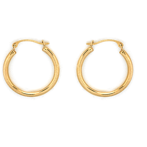 10kt. Yellow Gold Polished Round Hoop Earrings