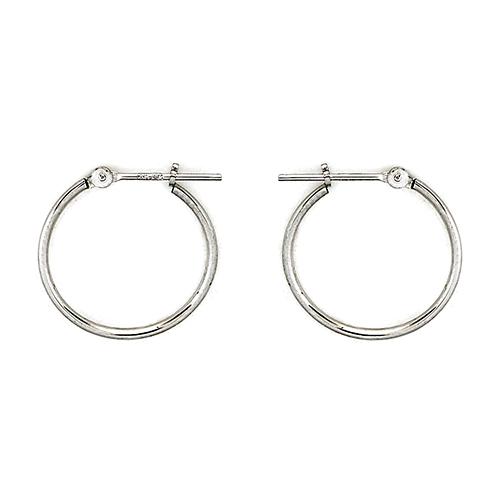 10kt. White Gold Round Tube Hoop Earrings