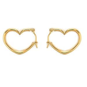 10kt. Yellow Gold Open Heart Hoop Earrings
