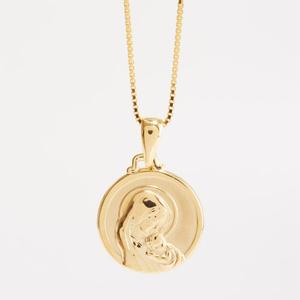 14kt. Gold Over Sterling Silver Virgin Mary Medal Necklace